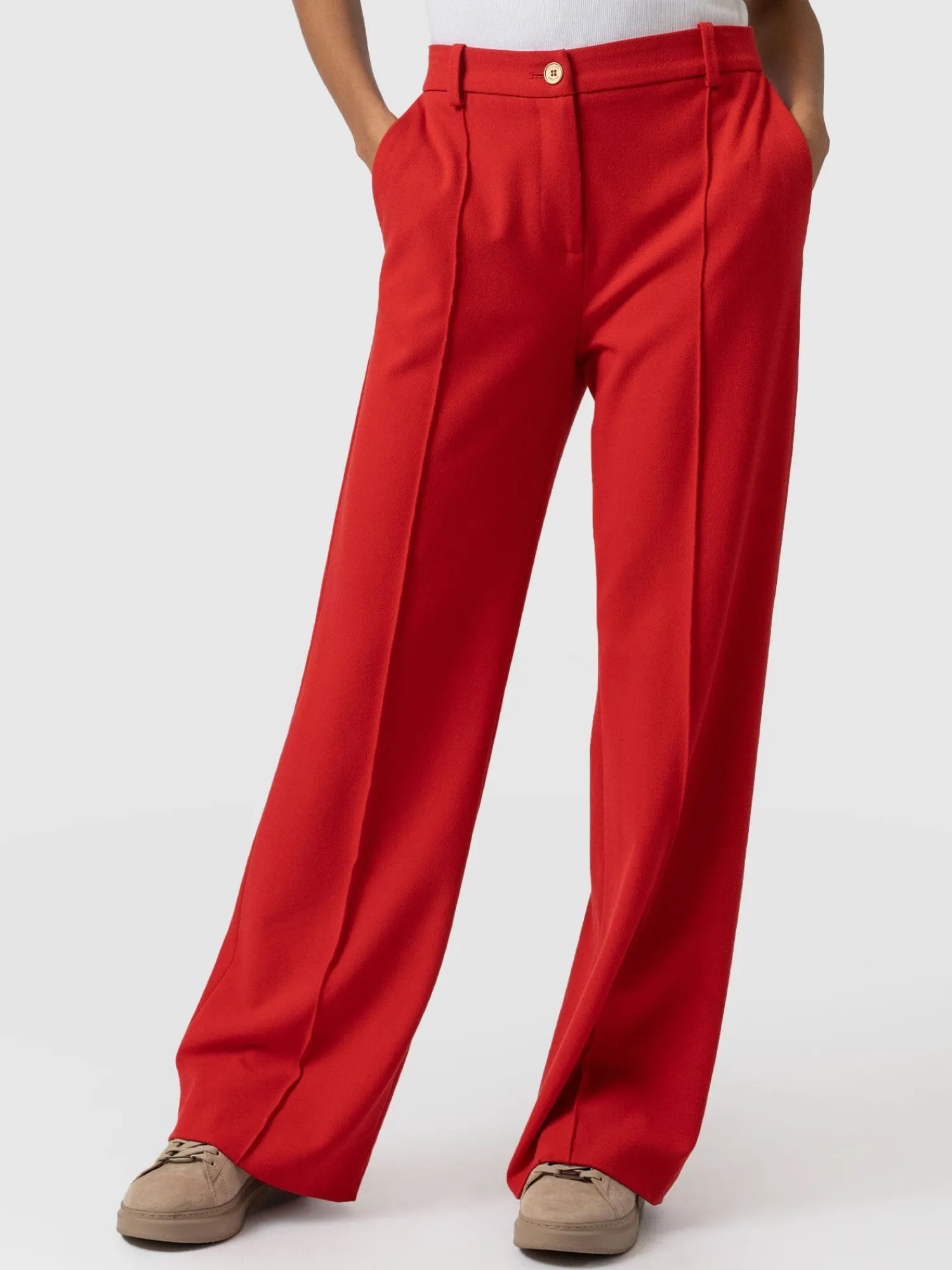 Best Saint and Sofia Cambridge Tailored Wide Leg Pant - Red