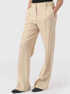 Clearance Saint and Sofia Cambridge Tailored Wide Leg Pant - Beige