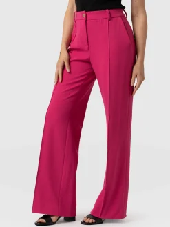Online Saint and Sofia Cambridge Tailored Wide Leg Pant - Hot Pink