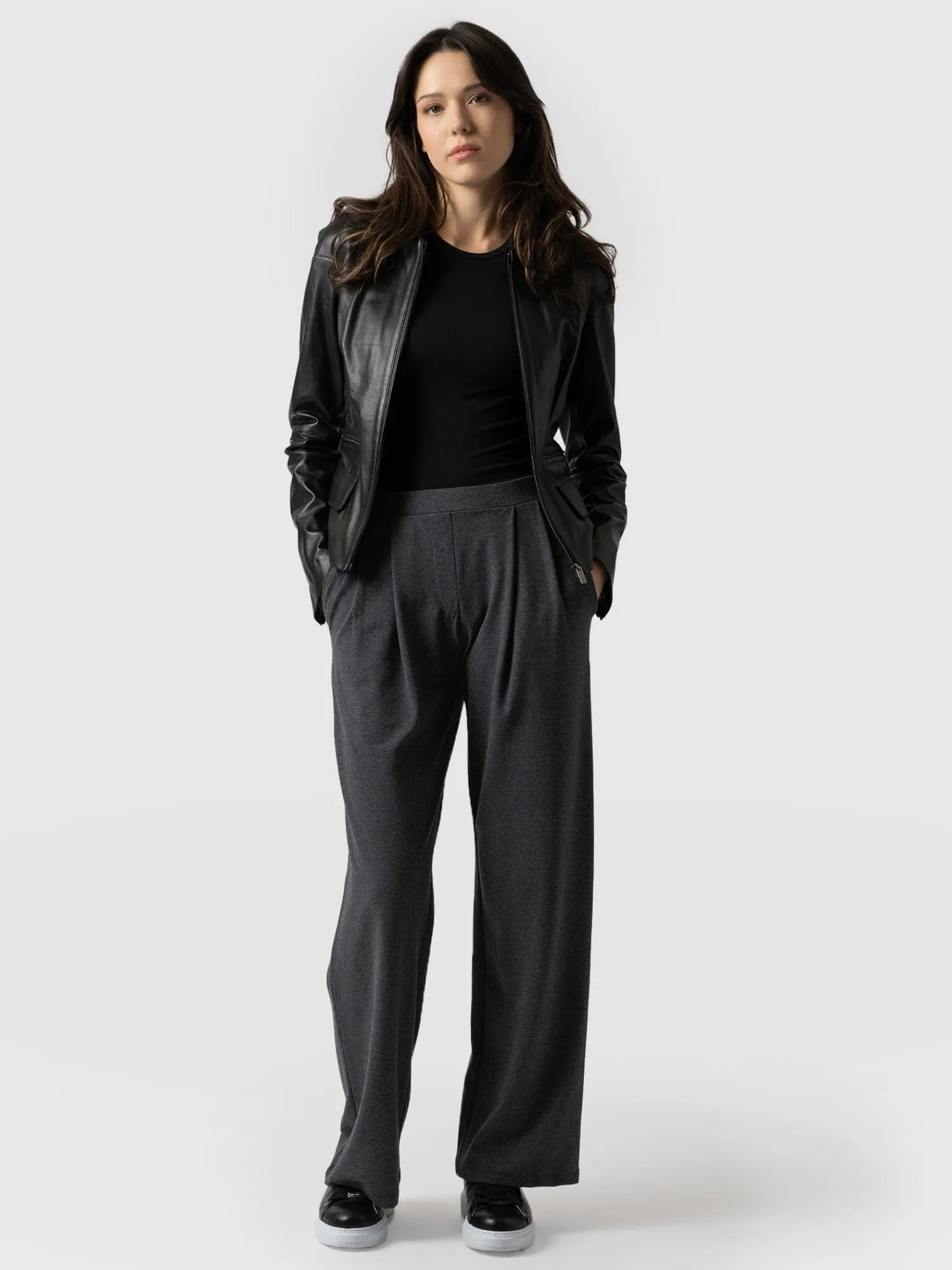 New Saint and Sofia Camden Wide Leg Pant - Charcoal