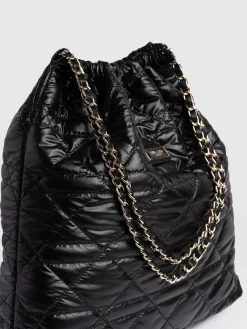 Hot Saint and Sofia Camilla Drawstring Tote Bag - Black