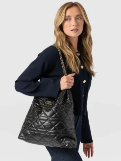 Hot Saint and Sofia Camilla Drawstring Tote Bag - Black