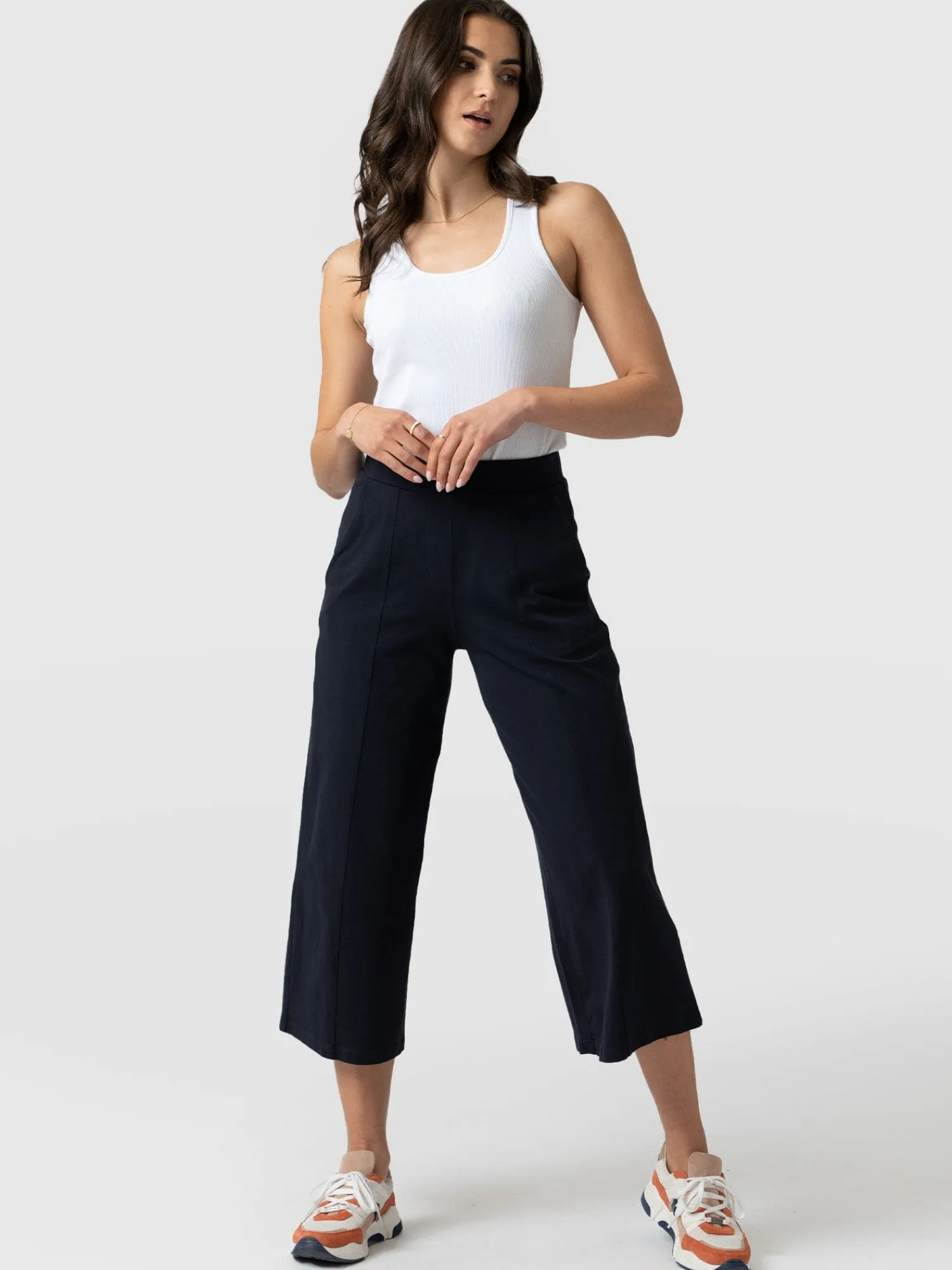 Outlet Saint and Sofia Cara Wide Leg Culotte - Navy