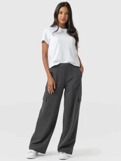 Online Saint and Sofia Cargo Chelsea Wide Leg Pant - Charcoal