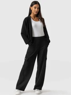 Outlet Saint and Sofia Cargo Chelsea Wide Leg Pant - Black