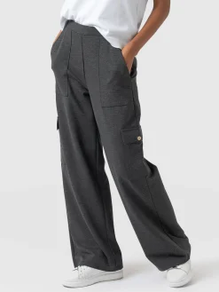 Online Saint and Sofia Cargo Chelsea Wide Leg Pant - Charcoal