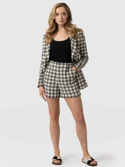 Outlet Saint and Sofia Carnaby Short - Black & Cream Check
