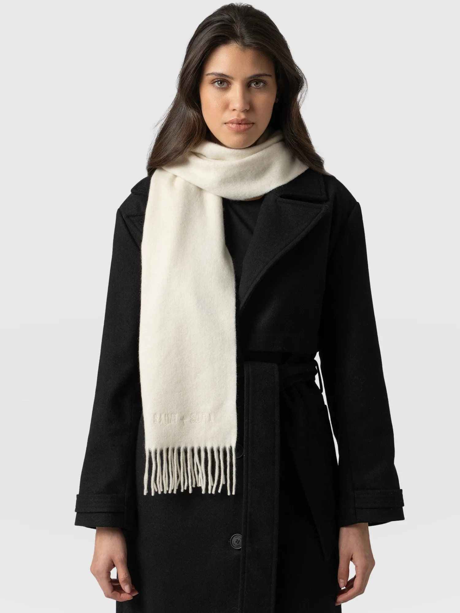 Best Saint and Sofia Cashmere Scarf - Cream