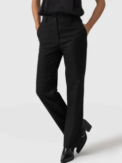 Discount Saint and Sofia Chester Straight Leg Pant - Black Pinstripe
