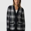 Fashion Saint and Sofia College Cardigan - Navy/ Cream Check