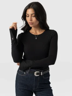 Discount Saint and Sofia Connie Cuff Tee - Black