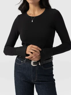 Discount Saint and Sofia Connie Cuff Tee - Black