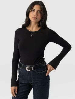 Discount Saint and Sofia Connie Cuff Tee - Black