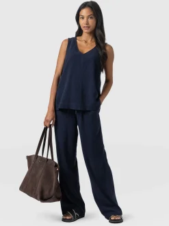 Hot Saint and Sofia Corinne Linen Pant - Navy