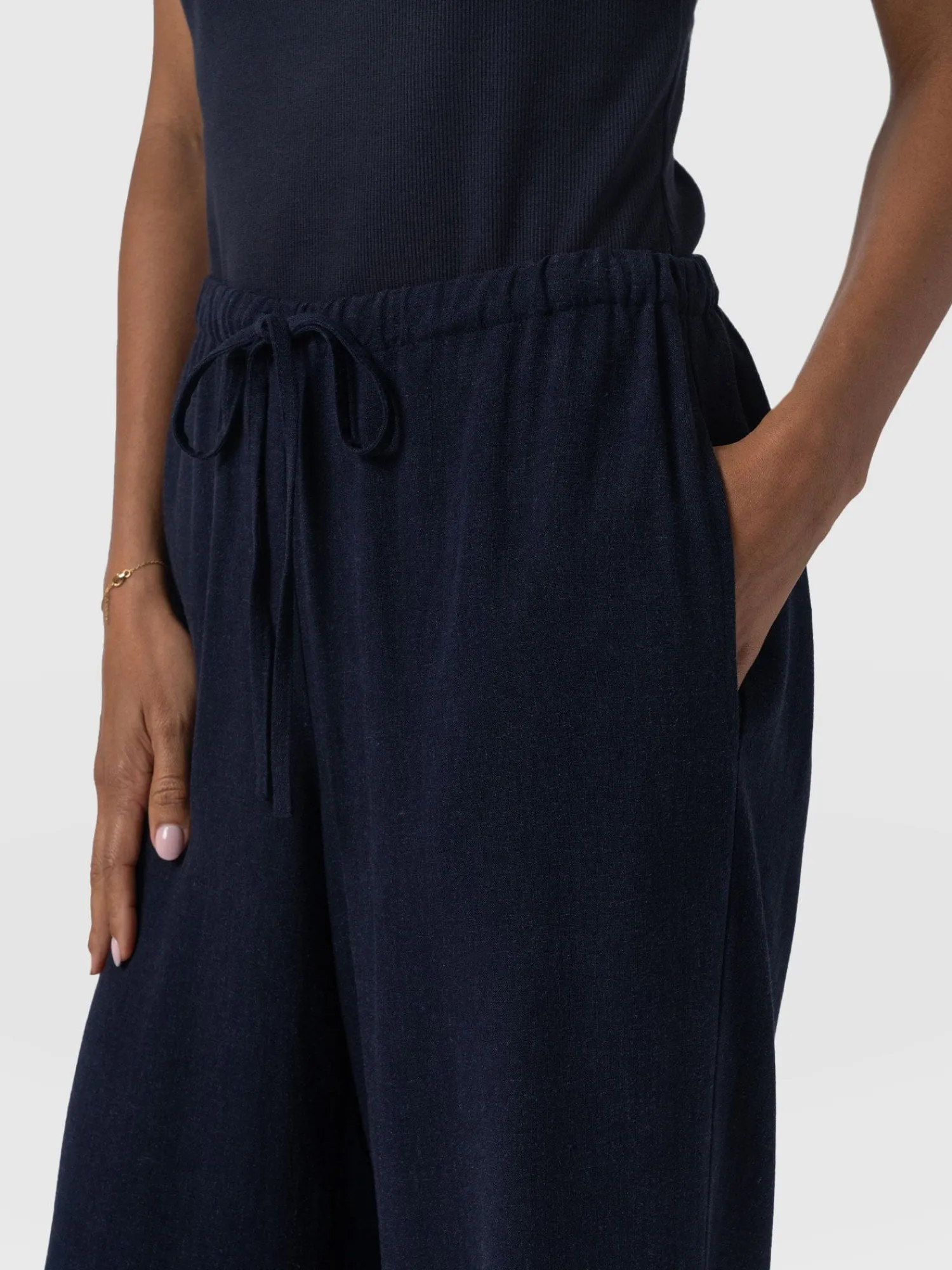 Hot Saint and Sofia Corinne Linen Pant - Navy