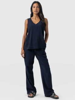Hot Saint and Sofia Corinne Linen Pant - Navy