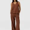 Hot Saint and Sofia Corinne Linen Pant - Russet Brown