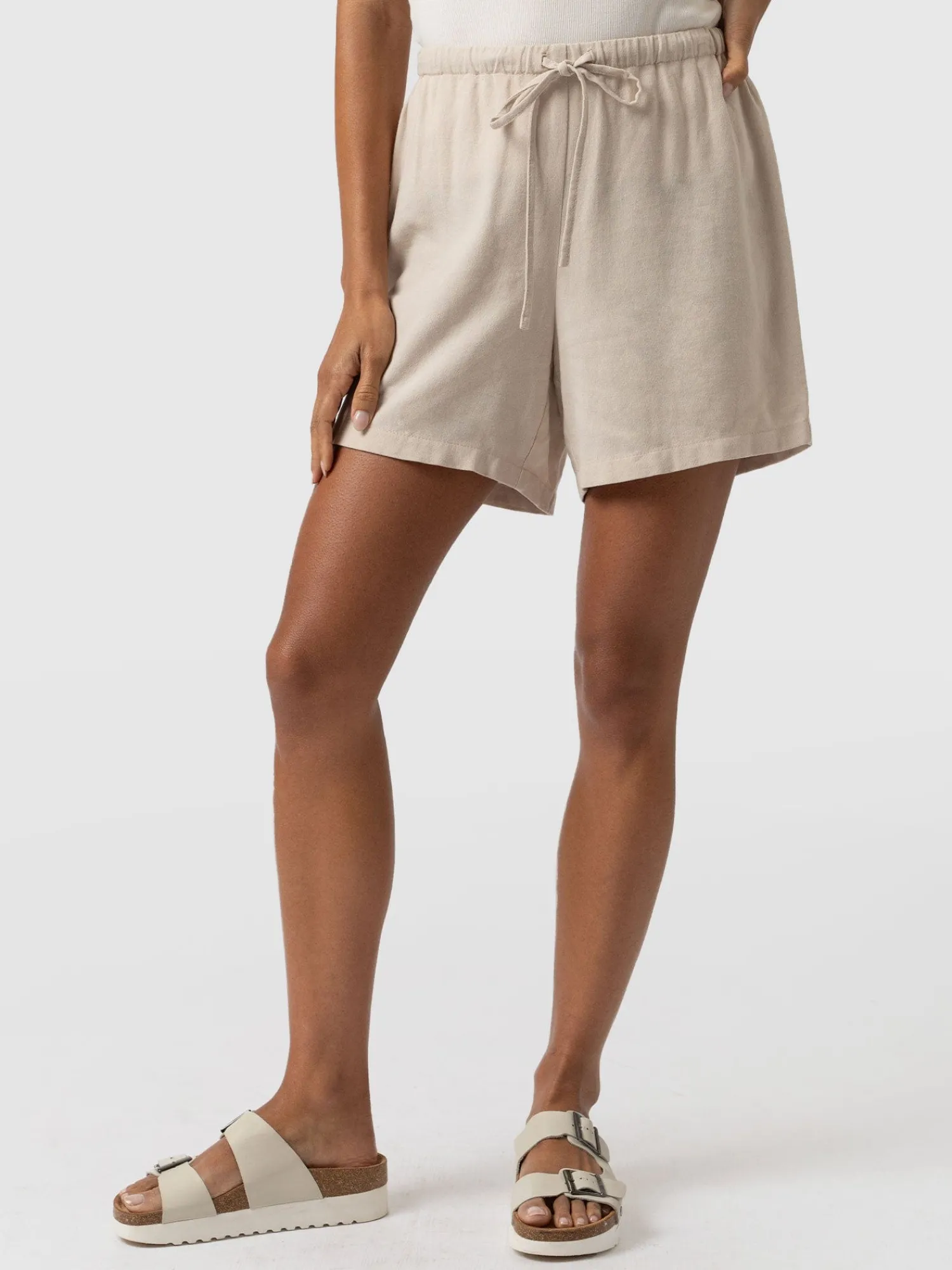 Hot Saint and Sofia Corinne Linen Short - Oatmeal