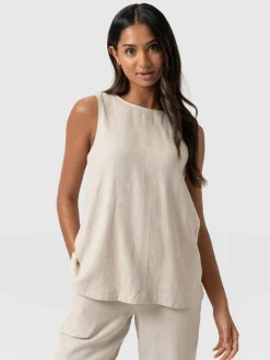 Fashion Saint and Sofia Corinne Linen Tunic - Oatmeal