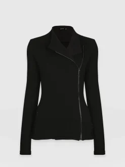 Clearance Saint and Sofia Cotton Biker Jacket - Black
