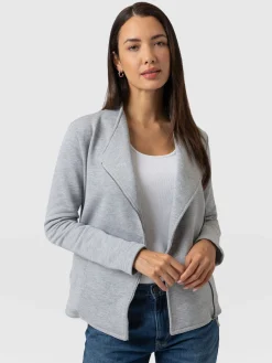 Discount Saint and Sofia Cotton Biker Jacket - Grey
