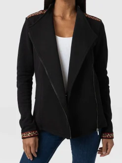 New Saint and Sofia Cotton Biker Jacket - Leopard Trim