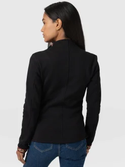 New Saint and Sofia Cotton Biker Jacket - Leopard Trim