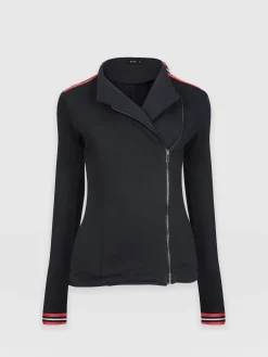 Sale Saint and Sofia Cotton Biker Jacket - Navy Stripe