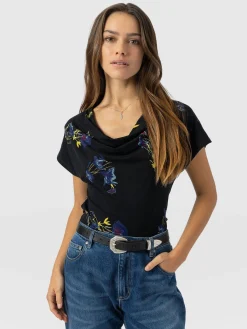 New Saint and Sofia Cowl Neck Tee - Blue Lily Gardens