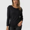 Best Saint and Sofia Cowl Neck Tee Long Sleeve - Black