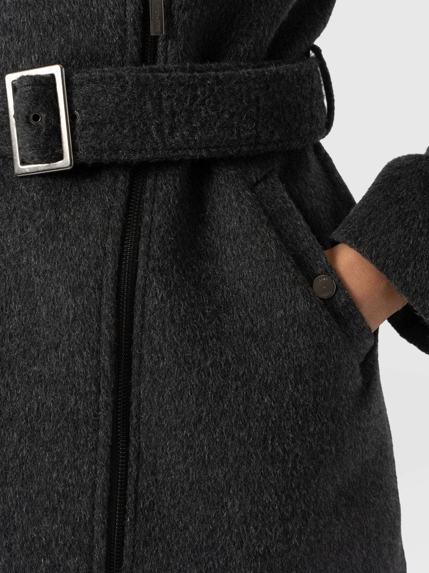 Sale Saint and Sofia Daltrey Biker Coat - Charcoal