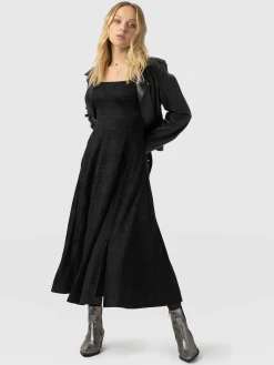 Online Saint and Sofia Darcey Flared Dress - Black Jacquard