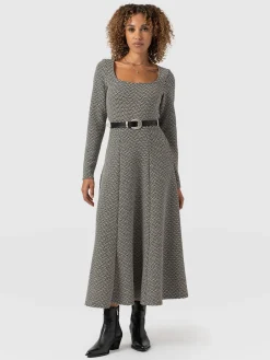 Online Saint and Sofia Darcey Flared Dress - Cream Lurex