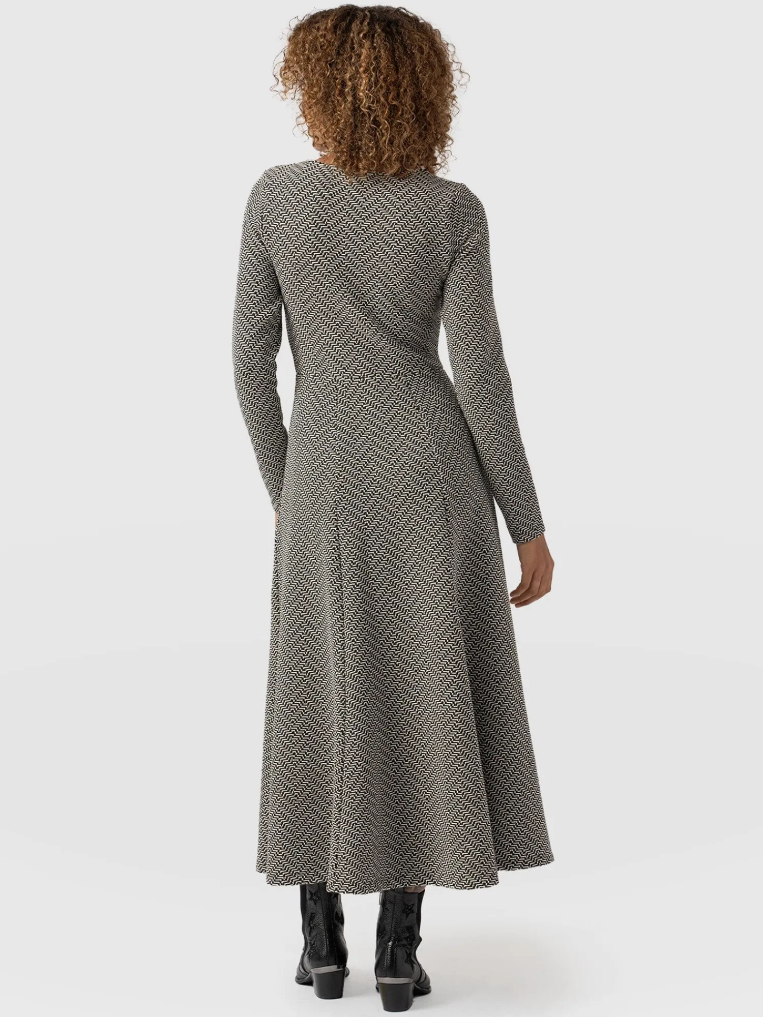 Online Saint and Sofia Darcey Flared Dress - Cream Lurex