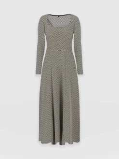 Online Saint and Sofia Darcey Flared Dress - Cream Lurex