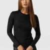 Outlet Saint and Sofia Darcey Long Sleeve Tee - Black Jacquard