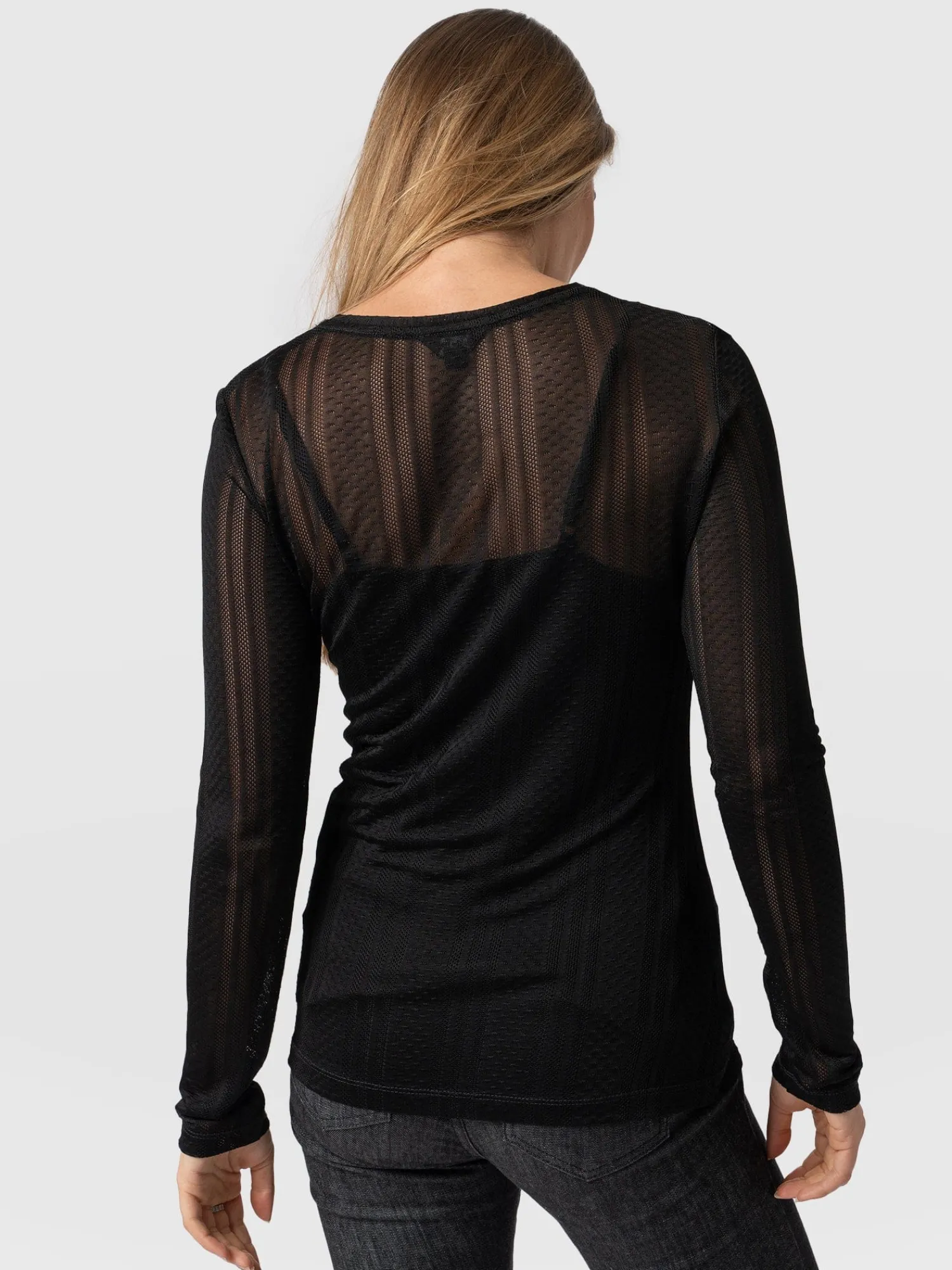 Discount Saint and Sofia Demi Lace Long Sleeve Tee - Black