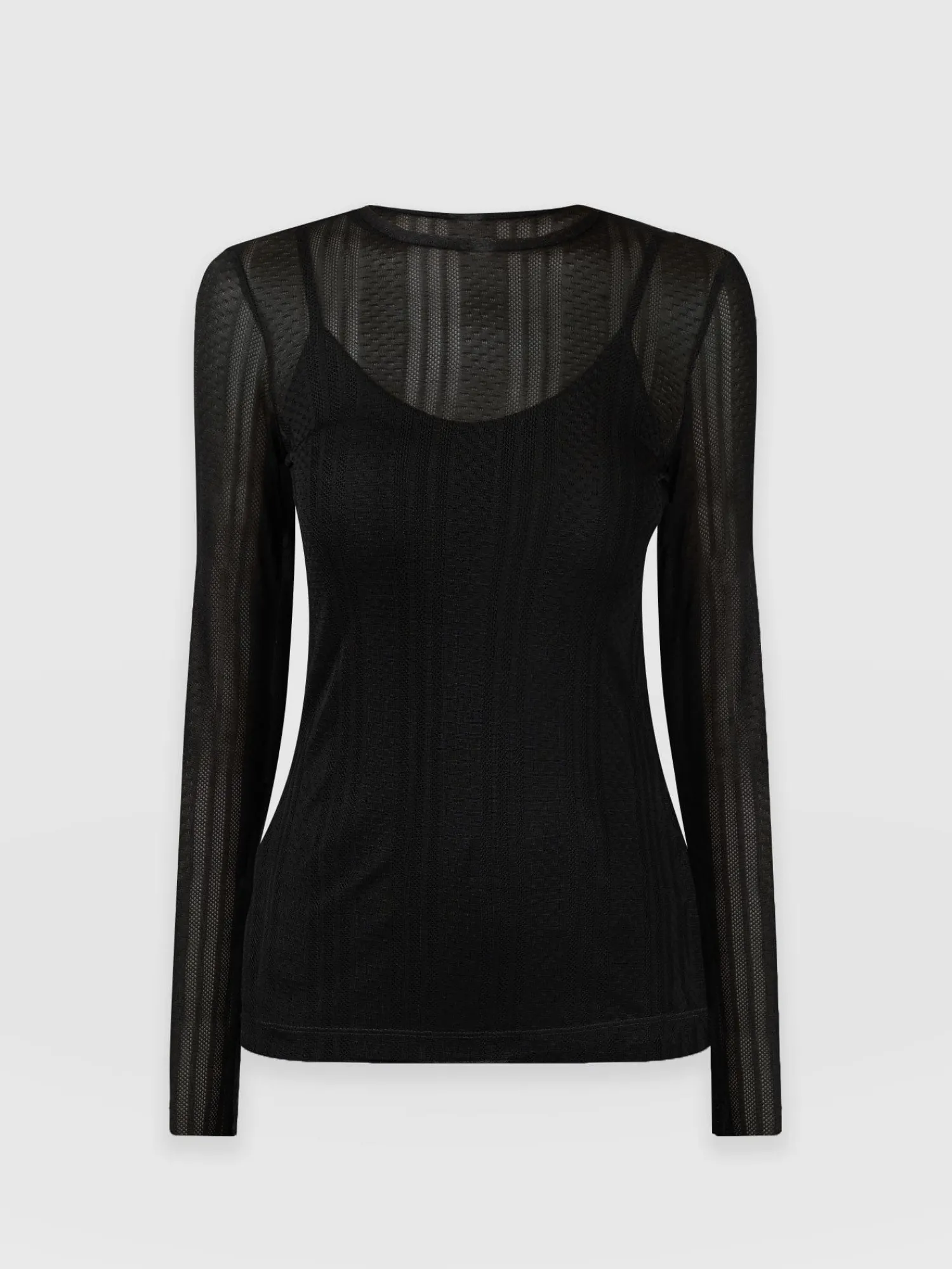 Discount Saint and Sofia Demi Lace Long Sleeve Tee - Black