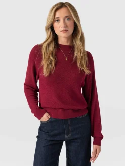 Hot Saint and Sofia Diamond Knit Sweater - Deep Pink