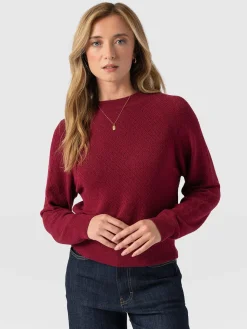 Hot Saint and Sofia Diamond Knit Sweater - Deep Pink