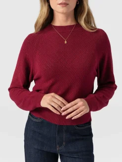 Hot Saint and Sofia Diamond Knit Sweater - Deep Pink