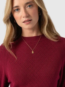 Hot Saint and Sofia Diamond Knit Sweater - Deep Pink