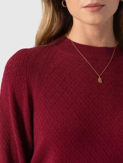 Hot Saint and Sofia Diamond Knit Sweater - Deep Pink