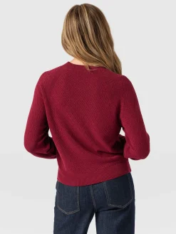 Hot Saint and Sofia Diamond Knit Sweater - Deep Pink