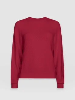 Hot Saint and Sofia Diamond Knit Sweater - Deep Pink