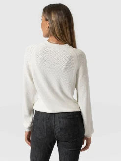 Fashion Saint and Sofia Diamond Knit Sweater - White