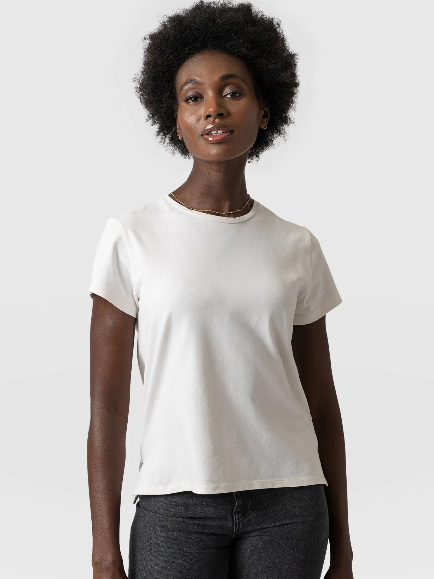Discount Saint and Sofia Easy Cotton Tee - Cream