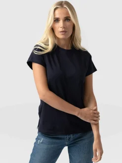 Discount Saint and Sofia Easy Cotton Tee - Navy