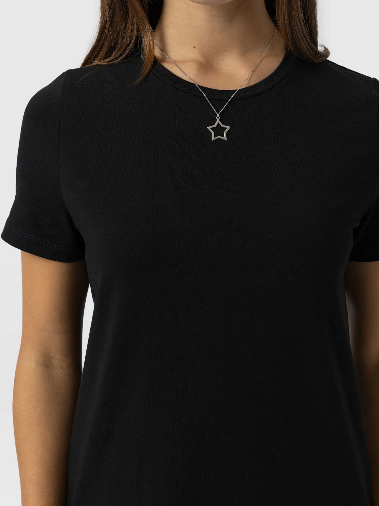 Clearance Saint and Sofia Easy T-Shirt Midi Dress - Black