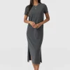 New Saint and Sofia Easy T-Shirt Midi Dress - Charcoal